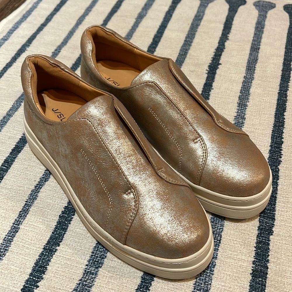 J/Slides metallic slip-on sneakers